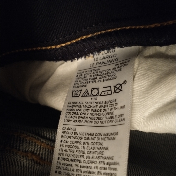 Old Navy Maternity Front Low Panel Rockstar Skinny Ripped Jeans Long Size 12 - Picture 9 of 9